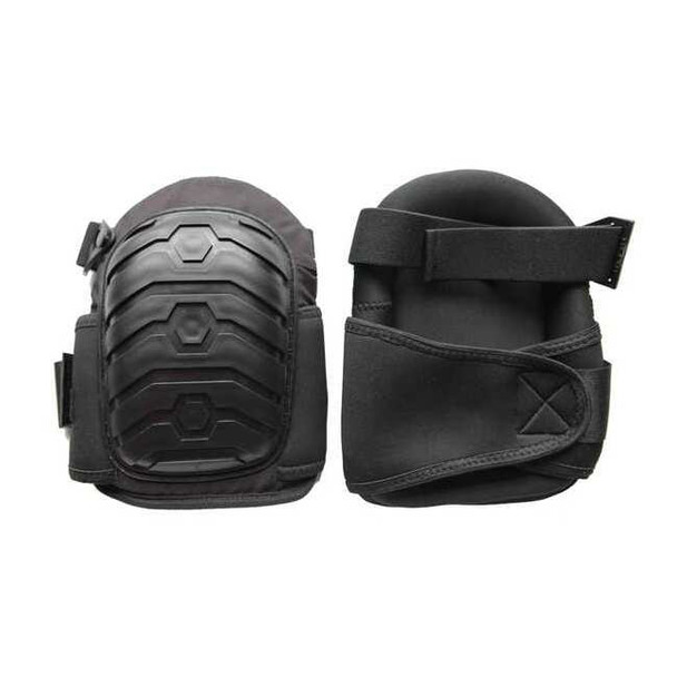 Knee Pads, Non-Skid, EVA Foam, 2 Straps, Elastic, Black, Universal Size, 1 Pair