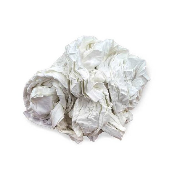 Manufacturer Varies Cotton T-shirt Cloth Rag 25 lb. Varies Sizes, White 20G115