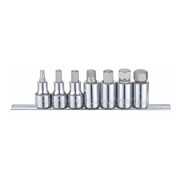 Westward 1/2" Drive Socket Bit Set, Metric, 7 pcs 54TM92