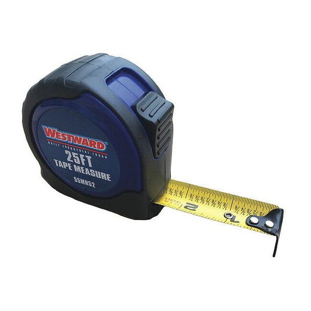 Westward Tape Measure,25 ft. L Blade,Steel 55MN52