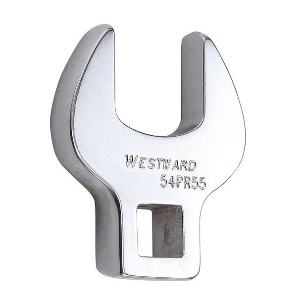 3/8" Drive, Metric 19mm Crowfoot Socket Wrench, Open End Head, Chrome Finish
