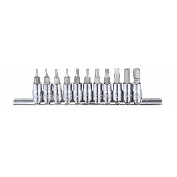Westward 1/4" Drive Socket Bit Set, SAE, 11 pcs 54TL79