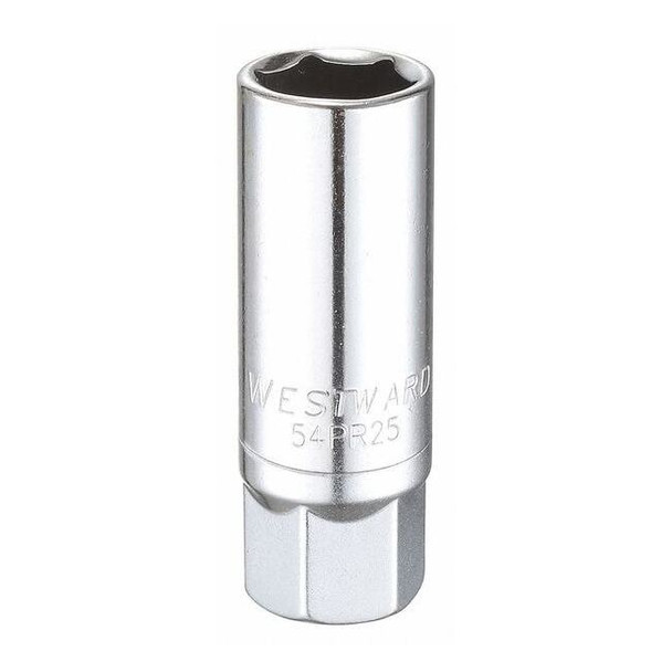 WESTWARD 3/8 in Drive, Metric Socket, 6 Points, Spark Plug 16 mm, Steel