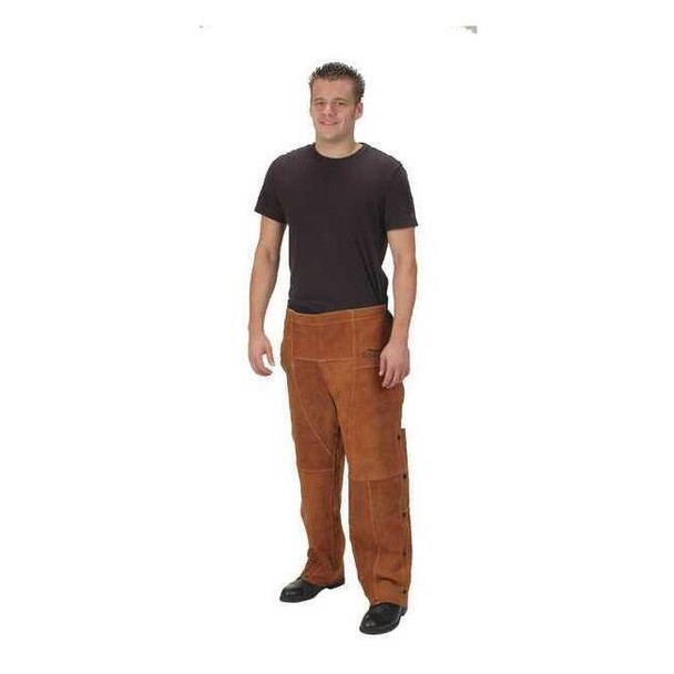 Condor Welding Chaps, Brown, Leather, Universal 4KXH6
