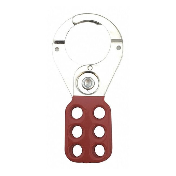 Lockout Hasp, Standard Hasp, Steel, Snap-On, Max Number of Padlocks - 6, Red