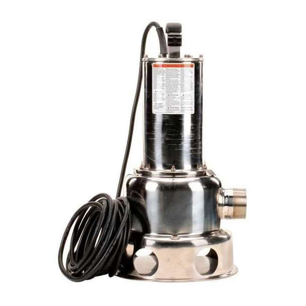 Dayton 1/2 HP 2" Auto Submersible Sewage Pump 115V Tether 2JGA5