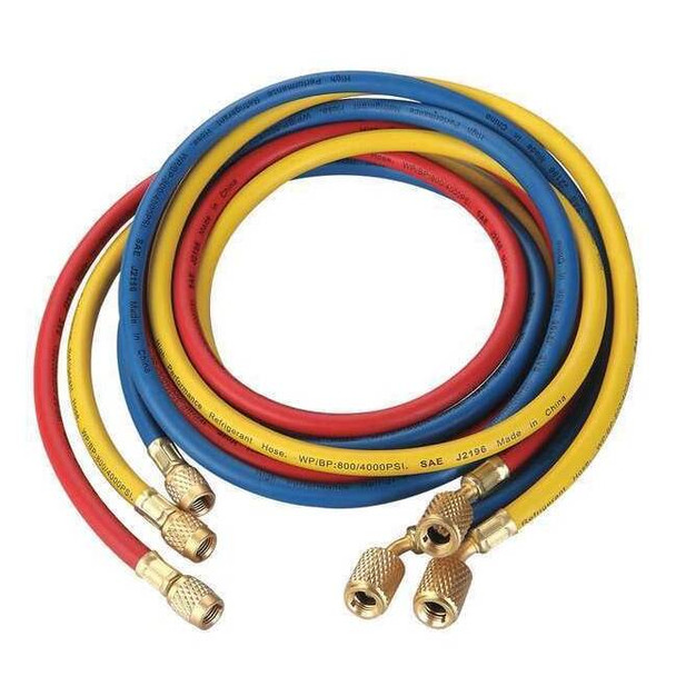 Dayton Manifold Hose Set,72 In,Red,Yellow,Blue 4PDG4