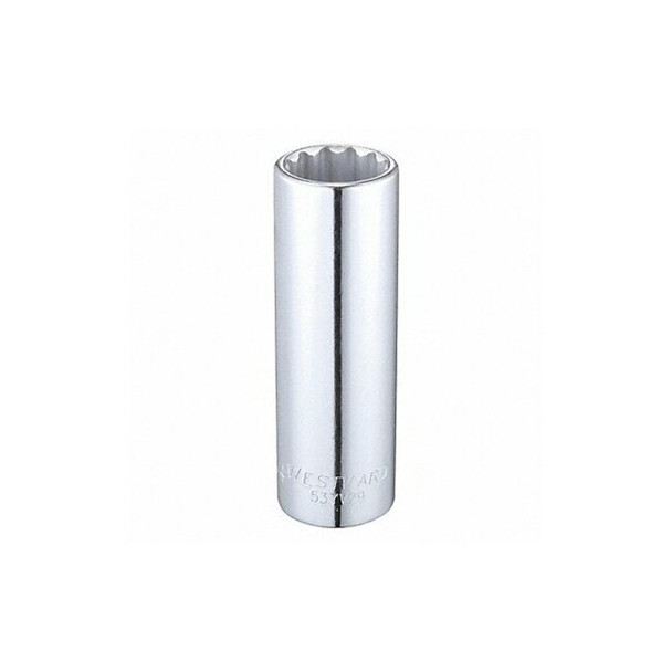 Westward Socket, Steel, Chrome, 3/4 in 53YV29