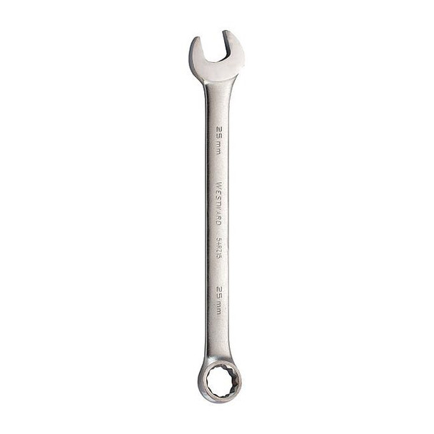 Westward Combination Wrench,25mm,Metric,Satin 54RZ15