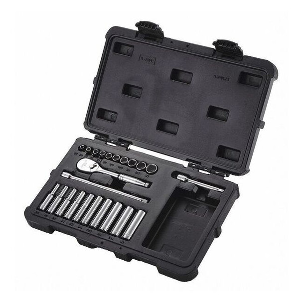 Westward 1/4" Drive Socket Set SAE 23 Pieces 5/32 in to 1/2 in , Chrome 53PN23