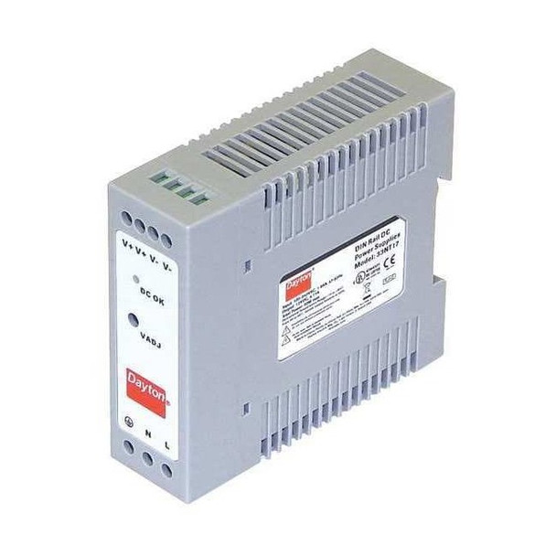 Dayton DC Power Supply, 90/264V AC, 12V DC, 50 W, 4.17 A, DIN Rail 33NT17