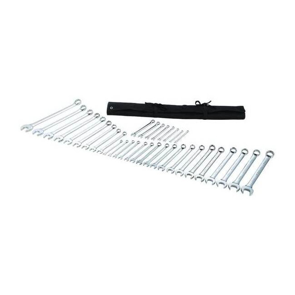 Westward Combination Wrench Set, 15 Degree Head Angle, 35-Piece 54DF95