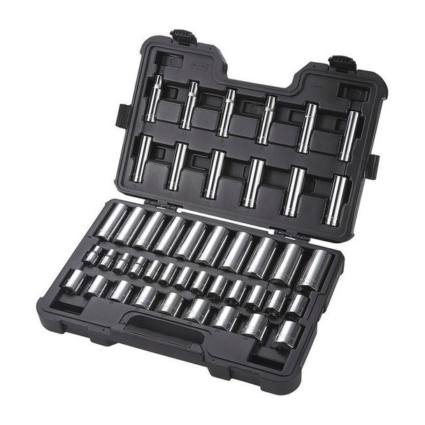 Westward 1/2" Drive Socket Set Metric 44 Pieces 10 mm to 32 mm , Chrome 53PN54