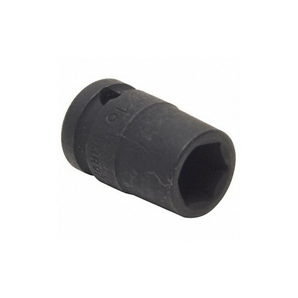 WESTWARD 1/2 in Drive Impact Socket, Standard Socket, Black Oxide, Steel,9/16 in