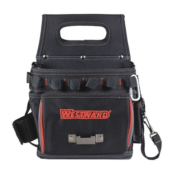Tool Bag,General Purpose,17 Pockets, Black, Polyester, 17 Pockets
