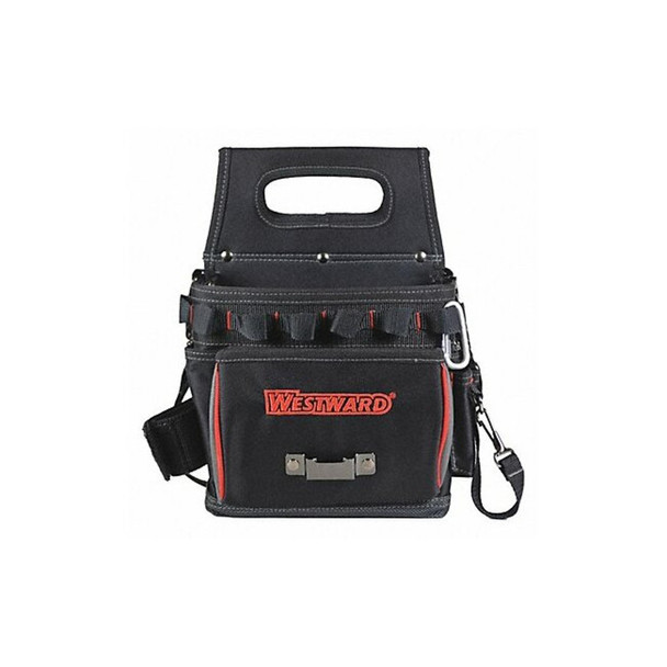 Tool Bag,General Purpose,17 Pockets, Black, Polyester, 17 Pockets