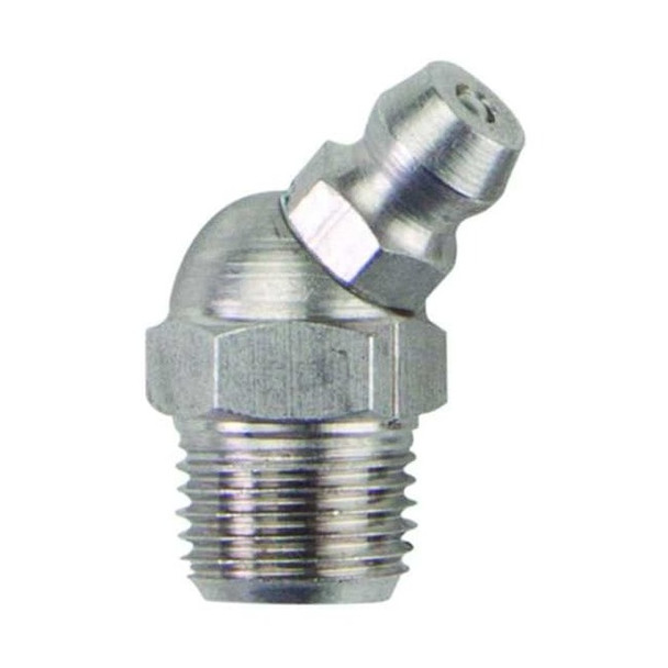 Westward Grease Fitting,45 Deg.,SS,55/64" L,PK10 52PA07