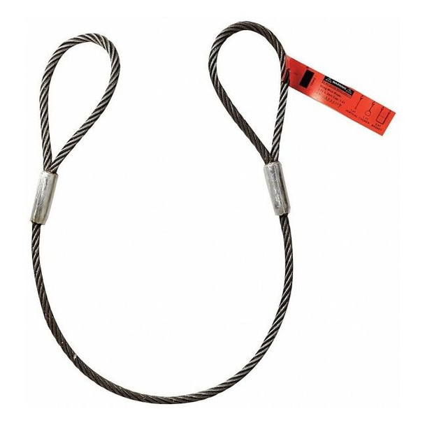 Dayton Wire Rope Sling,4 ft L,5,000 lb Load Cap 1DNE8