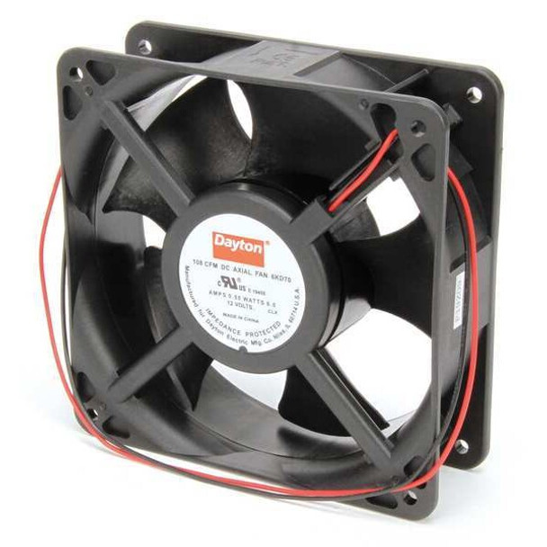 Dayton Axial Fan, Square, 12V DC, - Phase, PBT Plastic, 4 11/16 in W. 6KD70