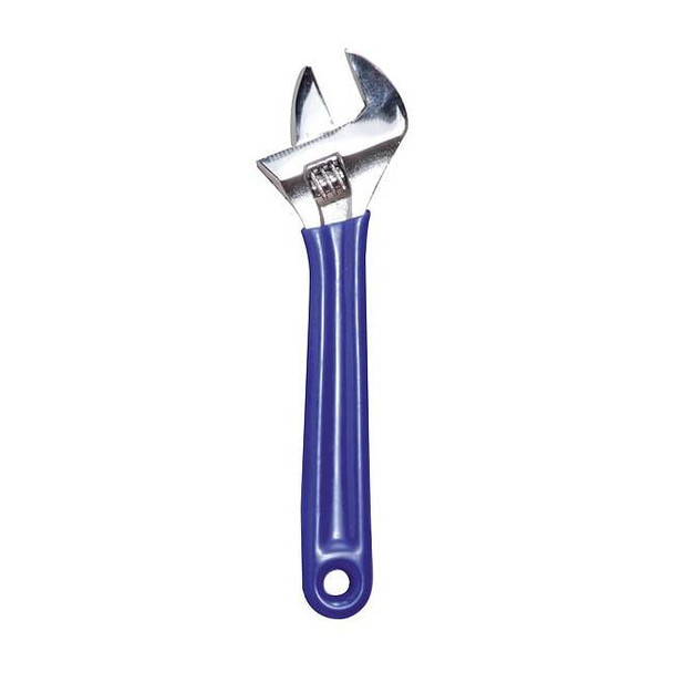 Westward Adj. Wrench,8",1-1/8" Cap.,Chrome 1NYC3