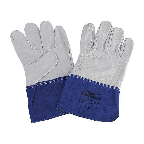 Condor Welding Gloves, Gauntlet Cuff, Wing Thumb, Premium Goatskin, M, 1 PR
