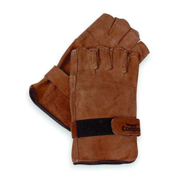 Leather Drivers Gloves, Hook-and-Loop Cuff, Wing Thumb, Brown, XL, 1 PR