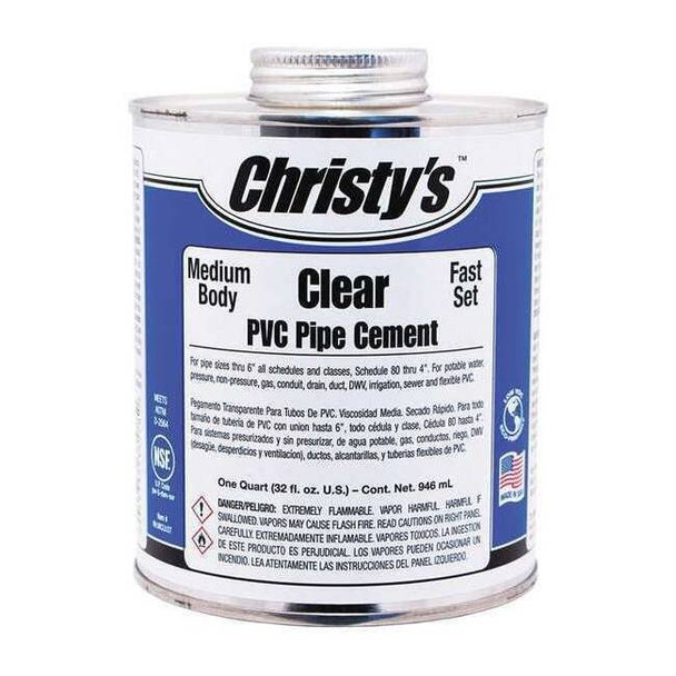 Christys Pipe Cement,32 fl oz,Clear RH-MCLV-QT-12