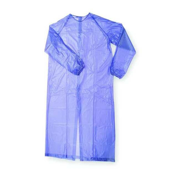 Condor Disposable Apron, PVC, Welded, 8 mil, 58 in, Blue, XL 1N856