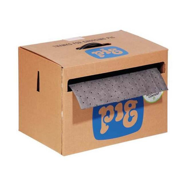 Pig Sorbent Roll, 9 gal, 15 in x 150 ft, Universal, Gray, Polypropylene MAT141