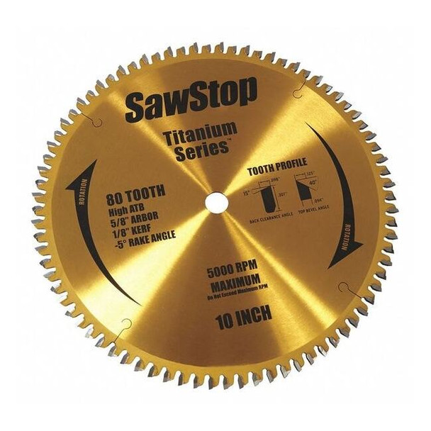 Sawstop 80-Teeth Circular Saw Blade,Wood BTS-P-80HATB