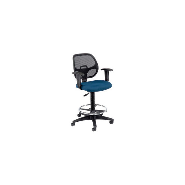 Interion Drafting Stool - Fabric - Blue