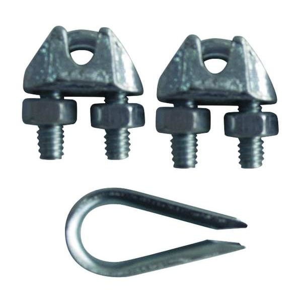 Dayton Wire Rope Clip and Thimble Kit,1/8 In 1DKK4