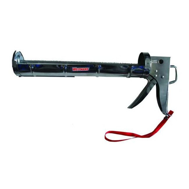 Caulk Gun, 20 oz Container Size, Steel, 7:01, Half Barrel Frame, Silver