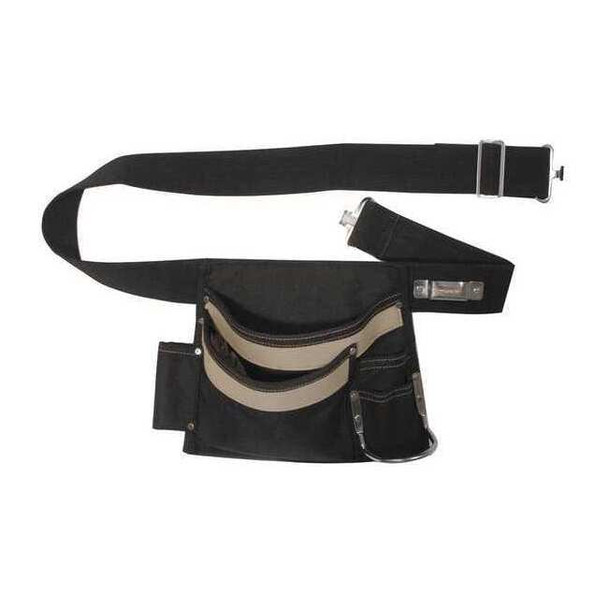Westward Tool Pouch, Tool Belt, Black, Polyester, 5 Pockets 13T129