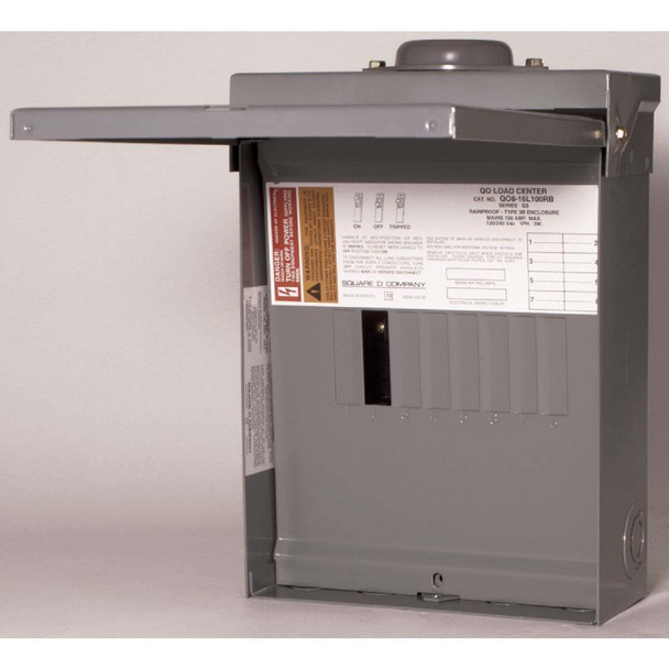 Square D QO 100A 8-Space 16-Circuit Raintight Main Lug Load Center QO816L100RBCP