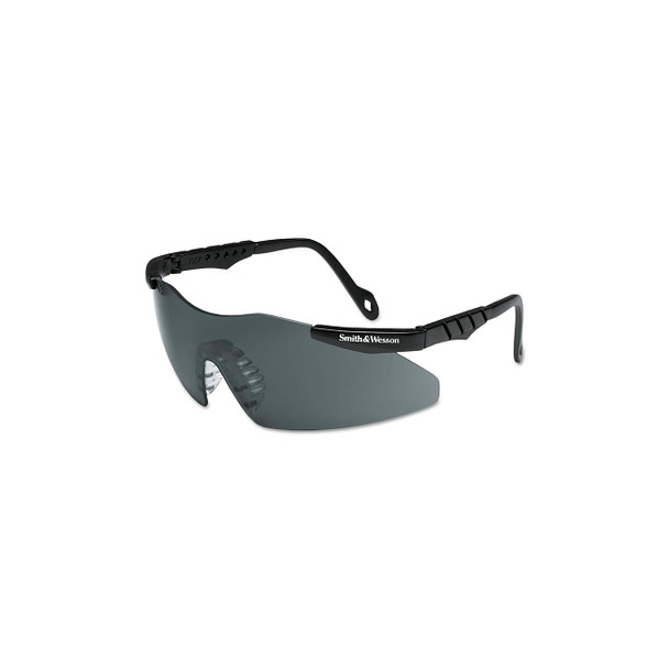 Magnum® 3G Safety Glasses, Smoke Polycarbonate Lens, Uncoated, Black, Nylon, Universal
