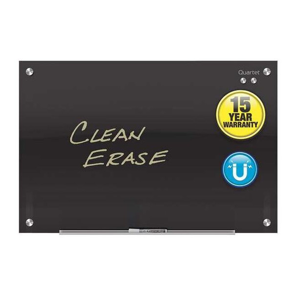 Quartet 48" H x 72" W Magnetic Glass Dry Erase Board, Gloss, Black G7248B-A
