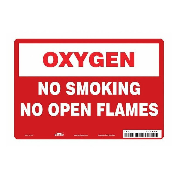 No Smoking Sign, 7" H, 10" W, Vinyl, Vertical Rectangle, English, 473N90