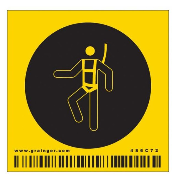 Condor Safety Sign, 2-1/4"W, 2-1/4"H, 0.004" Thick, 486C72 486C72