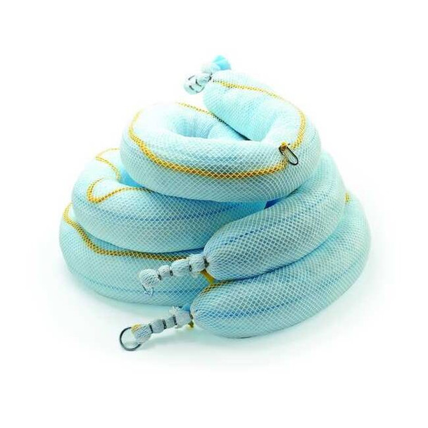 Condor Absorbent Boom,Light Blue/Wht,32 gal,PK4 35ZR65