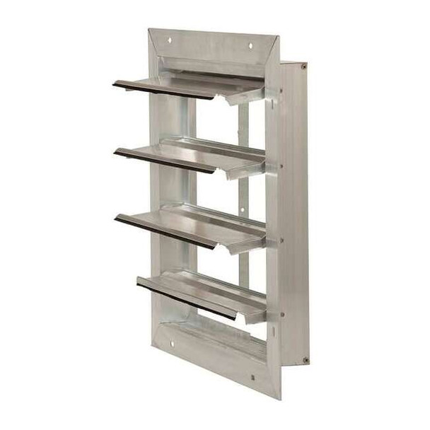 12 in 17"H-W 5.75"L Aluminum Wall Fan Shutter, 14-1/2 in x 14-1/2 in, Aluminum