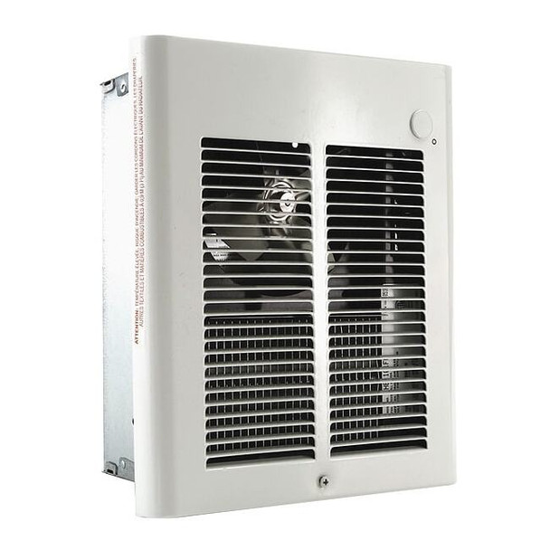 Recessed Electric Wall-Mount Heater, Recessed or Surface, 1000 W, 120V AC, White