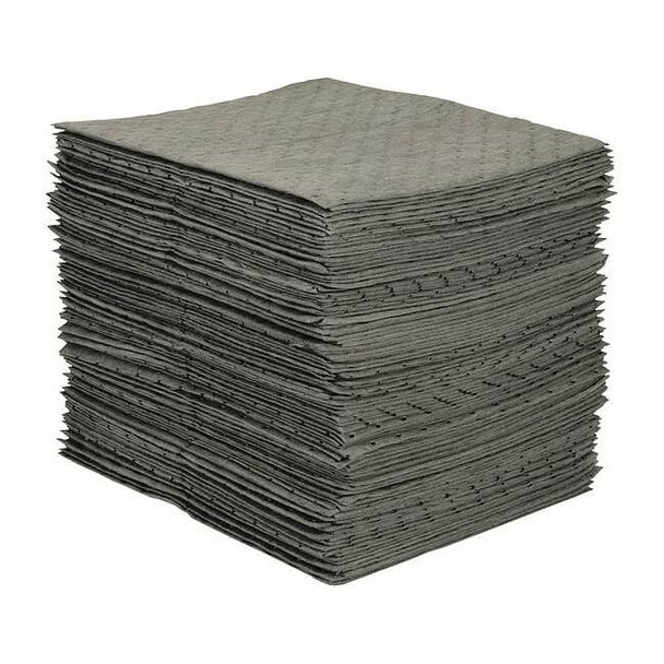 Condor Sorbent Pad, 26 gal, 15 in x 19 in, Universal, Gray, 100 PK 436M72