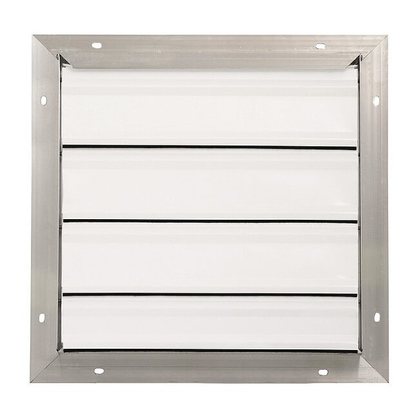 16 in 19"H-W 5.75"L Aluminum Backdraft Damper, 16-1/2 in x 16-1/2 in, Aluminum