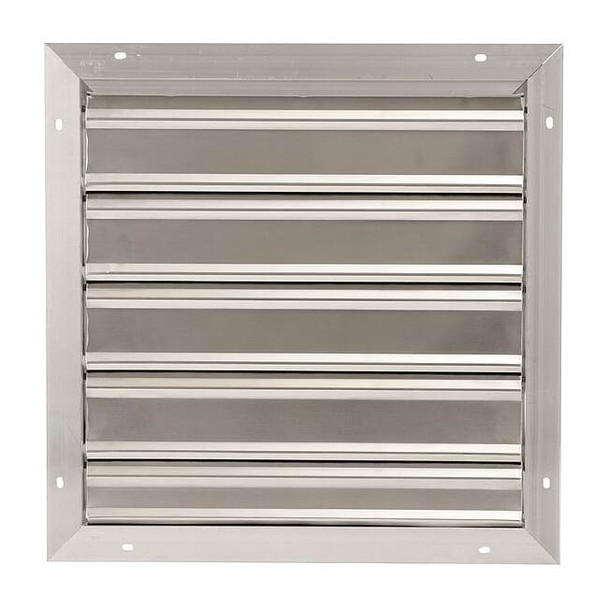 18 in 21"H-W 5 1/4"L Aluminum Backdraft Damper, 18-1/2 in x 18-1/2 in, Aluminum