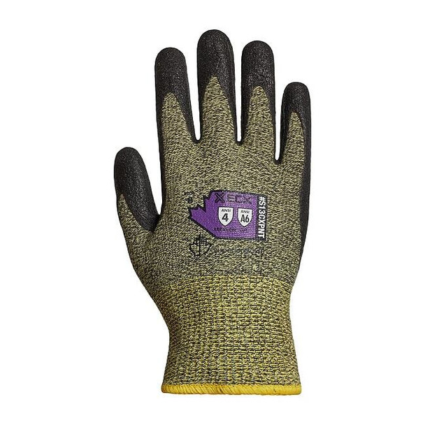 Cut-Resistant Gloves, Cut Level A6 ,Dipped ,Foam Nitrile ,Sandy ,M 1 PR