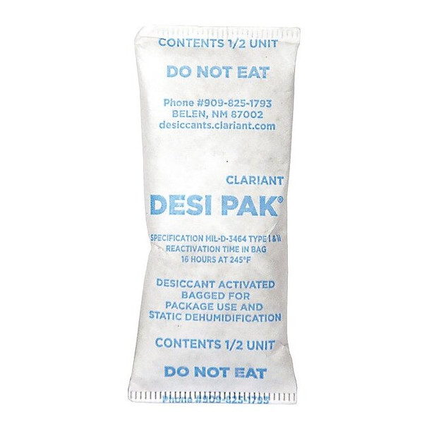 Armor Protective Packaging Desiccant,3-1/8in. L,1-1/2in. W,PK550 D1/2UCT