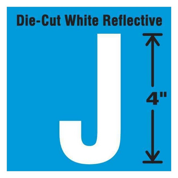Stranco LetterLabel,Vinyl,4inH,2-1/2inW,PK5 DWR-4-J-5