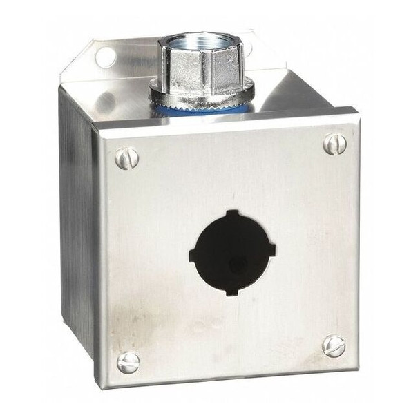 Schneider Electric Pushbutton Enclosure,30mm,1 Hole,304 SS 9001KYSS1