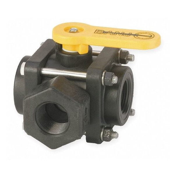 Banjo 3/4" FNPT Polypropylene Ball Valve 3-Way V075SL